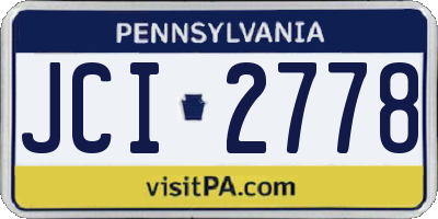 PA license plate JCI2778
