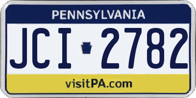 PA license plate JCI2782