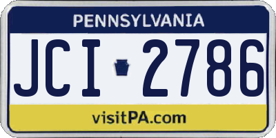 PA license plate JCI2786