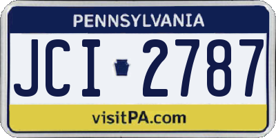 PA license plate JCI2787