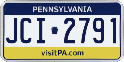 PA license plate JCI2791