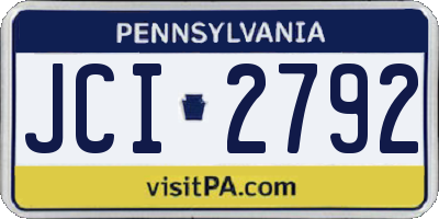 PA license plate JCI2792