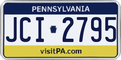PA license plate JCI2795