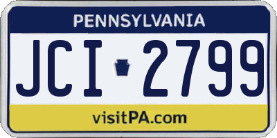 PA license plate JCI2799