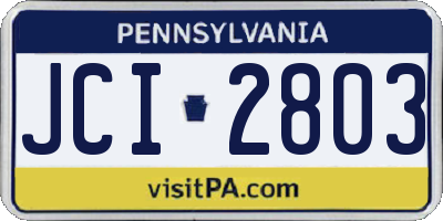 PA license plate JCI2803