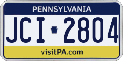 PA license plate JCI2804
