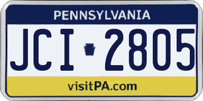PA license plate JCI2805