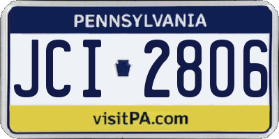 PA license plate JCI2806