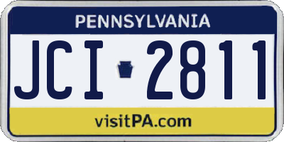 PA license plate JCI2811
