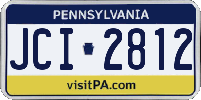 PA license plate JCI2812