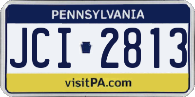 PA license plate JCI2813