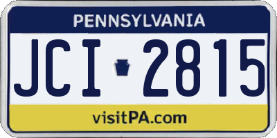 PA license plate JCI2815
