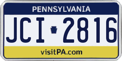 PA license plate JCI2816