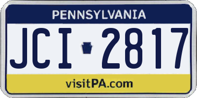 PA license plate JCI2817