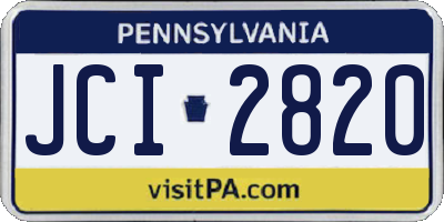 PA license plate JCI2820