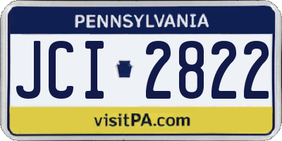 PA license plate JCI2822