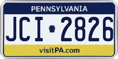 PA license plate JCI2826