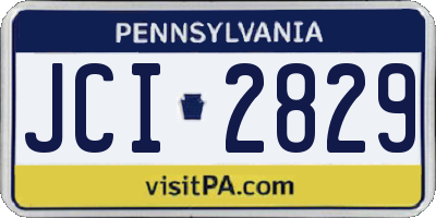 PA license plate JCI2829