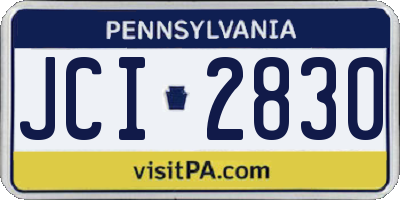 PA license plate JCI2830