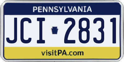 PA license plate JCI2831