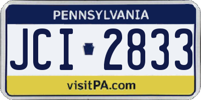 PA license plate JCI2833