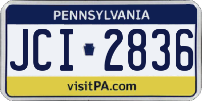 PA license plate JCI2836