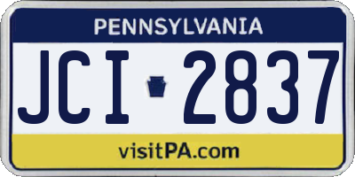 PA license plate JCI2837