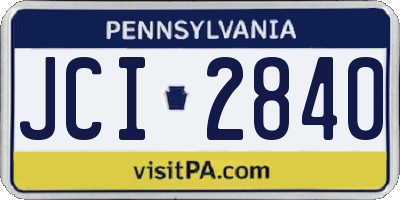 PA license plate JCI2840