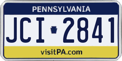 PA license plate JCI2841