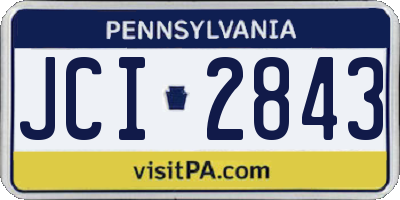 PA license plate JCI2843