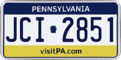 PA license plate JCI2851