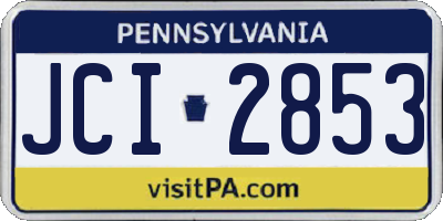 PA license plate JCI2853