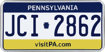 PA license plate JCI2862