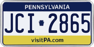 PA license plate JCI2865