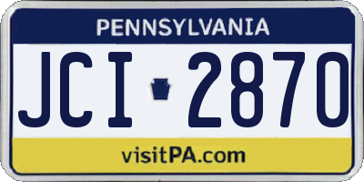 PA license plate JCI2870