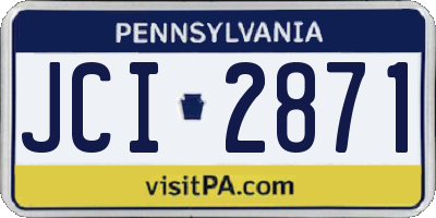 PA license plate JCI2871