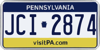 PA license plate JCI2874