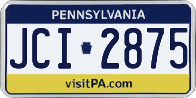 PA license plate JCI2875
