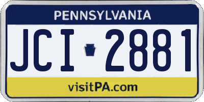 PA license plate JCI2881
