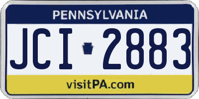 PA license plate JCI2883