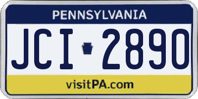 PA license plate JCI2890