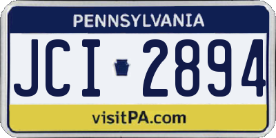 PA license plate JCI2894