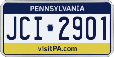 PA license plate JCI2901