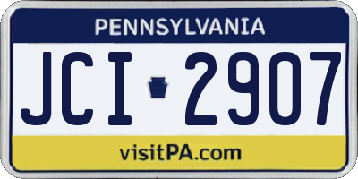 PA license plate JCI2907