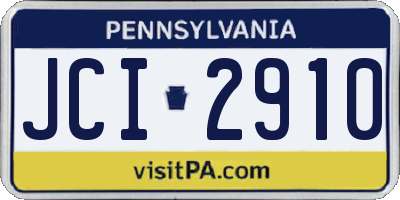 PA license plate JCI2910