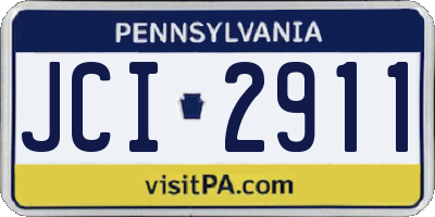 PA license plate JCI2911