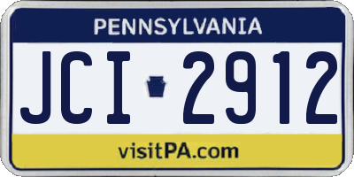 PA license plate JCI2912
