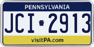 PA license plate JCI2913