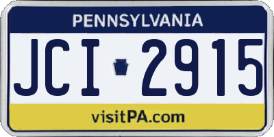 PA license plate JCI2915