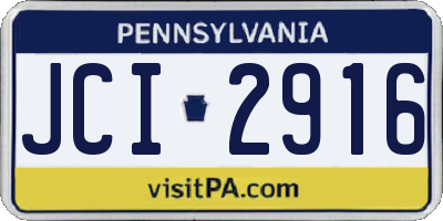 PA license plate JCI2916